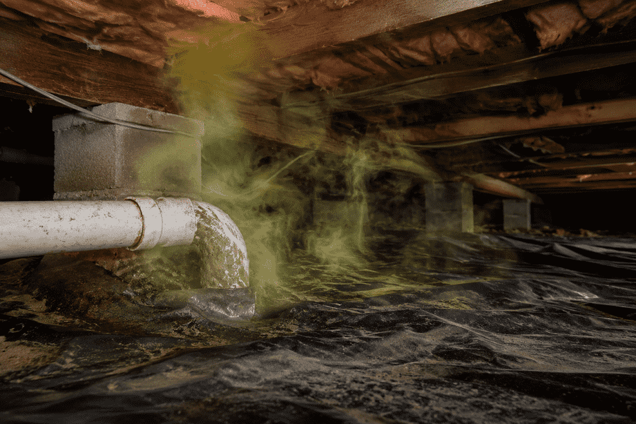 sewer gas entering the crawl space